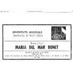Anunci al diari La vanguardia del primer recital de Maria del Mar Bonet a la Plaça del Rei de Barcelona, el 3 de juliol del 1975