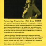 Full de mà del Old Town School of Folk Music de Chicago, on Maria del Mar Bonet hi cantà el 13 de novembre del 2004