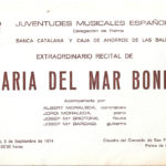 Programa de mà del Concert de Maria del Mar Bonet al Claustre del Convent de Sant Francesc de Palma el dia 23 de setembre del 1974