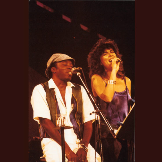 Maria del Mar Bonet i Milton Nascimento durant la gira que van fer junts l'estiu del 1986